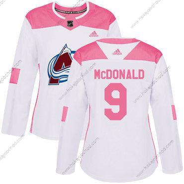 Adidas Žena Colorado Avalanche #9 Lanny Mcdonald Bílý Růžový Autentické Sešitý NHL Dres