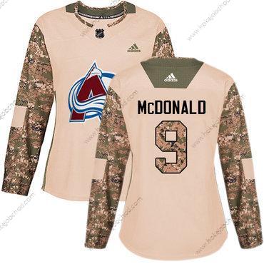 Adidas Žena Colorado Avalanche #9 Lanny Mcdonald Camo Autentické 2017 Veterans Day Sešitý NHL Dres