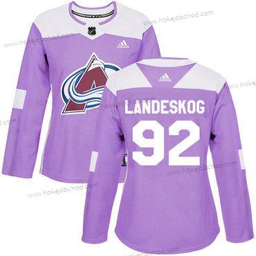 Adidas Žena Colorado Avalanche #92 Gabriel Landeskog Nachový Autentické Bojuje proti rakovině Sešitý NHL Dres