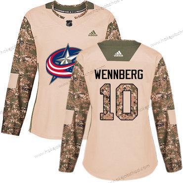 Adidas Žena Columbus Blue Jackets #10 Alexander Wennberg Camo Autentické 2017 Veterans Day Sešitý NHL Dres