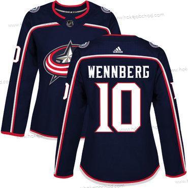 Adidas Žena Columbus Blue Jackets #10 Alexander Wennberg Námořnictvo Modrý Domácí Autentické Sešitý NHL Dres