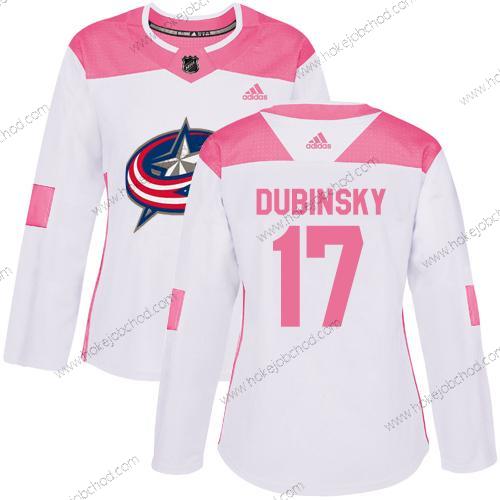 Adidas Žena Columbus Blue Jackets #17 Brandon Dubinsky Bílý Růžový Autentické Sešitý NHL Dres