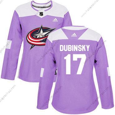 Adidas Žena Columbus Blue Jackets #17 Brandon Dubinsky Nachový Autentické Bojuje proti rakovině Sešitý NHL Dres