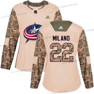 Adidas Žena Columbus Blue Jackets #22 Sonny Milano Camo Autentické 2017 Veterans Day Sešitý NHL Dres