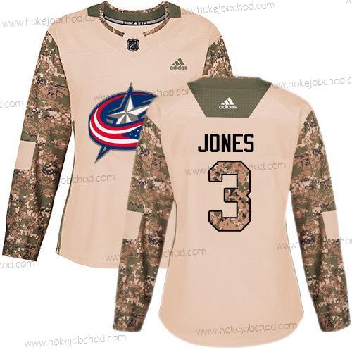 Adidas Žena Columbus Blue Jackets #3 Seth Jones Camo Autentické 2017 Veterans Day Sešitý NHL Dres