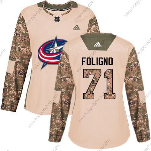 Adidas Žena Columbus Blue Jackets #71 Nick Foligno Camo Autentické 2017 Veterans Day Sešitý NHL Dres