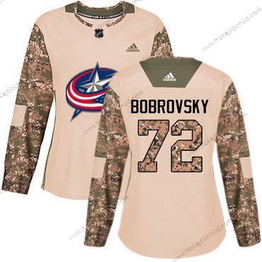 Adidas Žena Columbus Blue Jackets #72 Sergei Bobrovsky Camo Autentické 2017 Veterans Day Sešitý NHL Dres