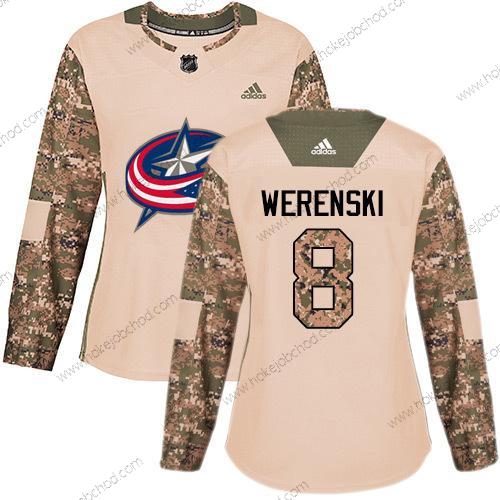 Adidas Žena Columbus Blue Jackets #8 Zach Werenski Camo Autentické 2017 Veterans Day Sešitý NHL Dres