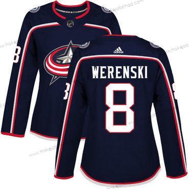 Adidas Žena Columbus Blue Jackets #8 Zach Werenski Námořnictvo Modrý Domácí Autentické Sešitý NHL Dres