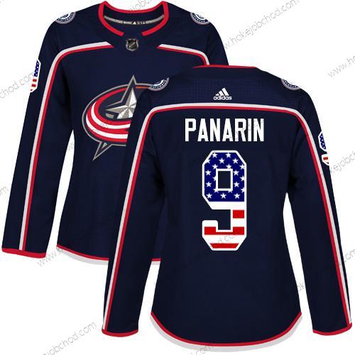 Adidas Žena Columbus Blue Jackets #9 Artemi Panarin Námořnictvo Modrý Domácí Autentické USA Flag Sešitý NHL Dres