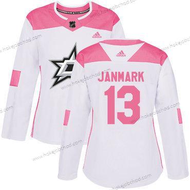 Adidas Žena Dallas Stars #13 Mattias Janmark Bílý Růžový Autentické Sešitý NHL Dres