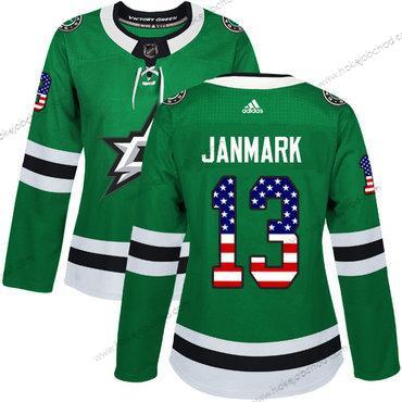 Adidas Žena Dallas Stars #13 Mattias Janmark Zelená Domácí Autentické USA Flag Sešitý NHL Dres