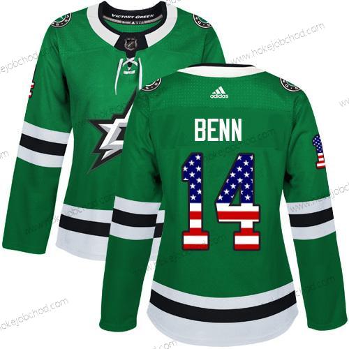 Adidas Žena Dallas Stars #14 Jamie Benn Zelená Domácí Autentické USA Flag Sešitý NHL Dres