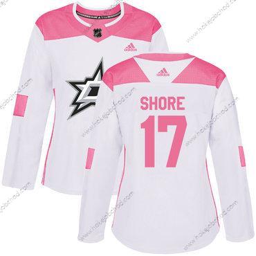 Adidas Žena Dallas Stars #17 Devin Shore Bílý Růžový Autentické Sešitý NHL Dres