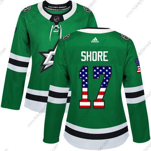 Adidas Žena Dallas Stars #17 Devin Shore Zelená Domácí Autentické USA Flag Sešitý NHL Dres