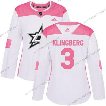 Adidas Žena Dallas Stars #3 John Klingberg Bílý Růžový Autentické Sešitý NHL Dres