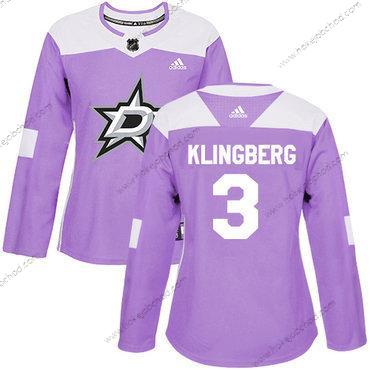 Adidas Žena Dallas Stars #3 John Klingberg Nachový Autentické Bojuje proti rakovině Sešitý NHL Dres