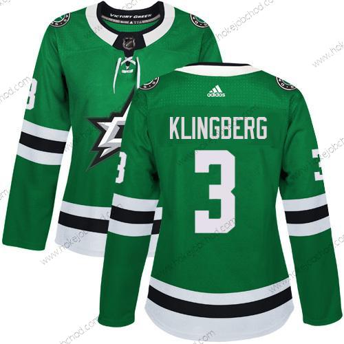 Adidas Žena Dallas Stars #3 John Klingberg Zelená Domácí Autentické Sešitý NHL Dres