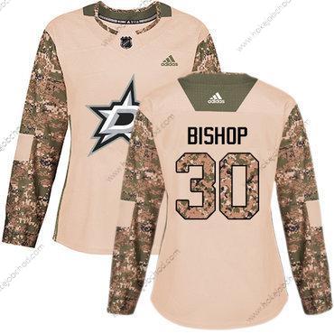 Adidas Žena Dallas Stars #30 Ben Bishop Camo Autentické 2017 Veterans Day Sešitý NHL Dres