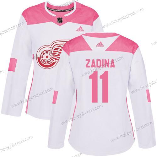 Adidas Žena Detroit Red Wings #11 Filip Zadina Autentické Bílý Růžový Dres