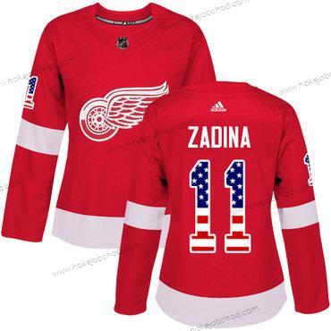 Adidas Žena Detroit Red Wings #11 Filip Zadina Autentické Červené USA Flag Dres