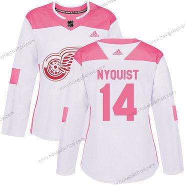 Adidas Žena Detroit Red Wings #14 Gustav Nyquist Bílý Růžový Autentické Sešitý NHL Dres