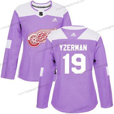 Adidas Žena Detroit Red Wings #19 Steve Yzerman Nachový Autentické Bojuje proti rakovině Sešitý NHL Dres