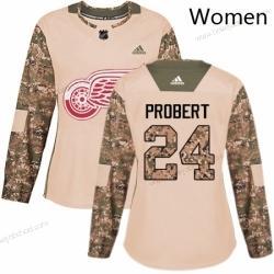 Adidas Žena Detroit Red Wings 24 Bob Probert Autentické Camo Veterans Day Tréninkový NHL Dres