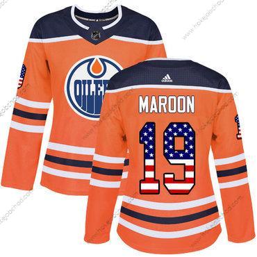 Adidas Žena Edmonton Oilers #19 Patrick Maroon Oranžová Domácí Autentické USA Flag Sešitý NHL Dres