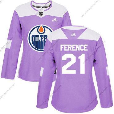 Adidas Žena Edmonton Oilers #21 Andrew Ference Nachový Autentické Bojuje proti rakovině Sešitý NHL Dres