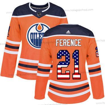 Adidas Žena Edmonton Oilers #21 Andrew Ference Oranžová Domácí Autentické USA Flag Sešitý NHL Dres