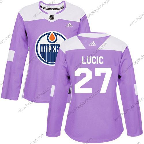 Adidas Žena Edmonton Oilers #27 Milan Lucic Nachový Autentické Bojuje proti rakovině Sešitý NHL Dres