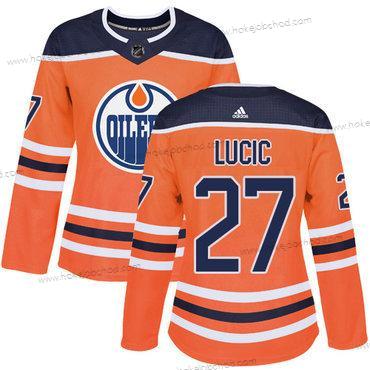 Adidas Žena Edmonton Oilers #27 Milan Lucic Oranžová Domácí Autentické Sešitý NHL Dres