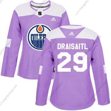 Adidas Žena Edmonton Oilers #29 Leon Draisaitl Nachový Autentické Bojuje proti rakovině Sešitý NHL Dres