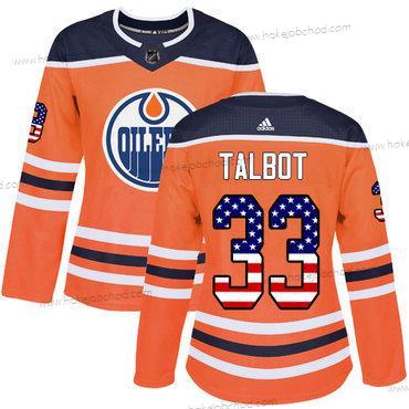 Adidas Žena Edmonton Oilers #33 Cam Talbot Oranžová Domácí Autentické USA Flag Sešitý NHL Dres