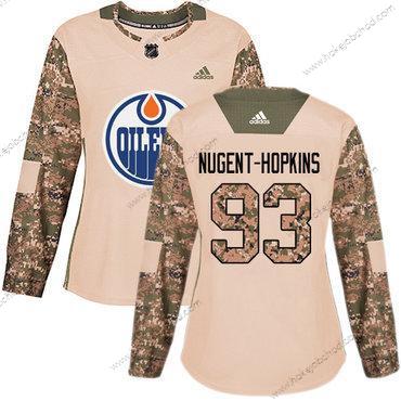 Adidas Žena Edmonton Oilers #93 Ryan Nugent-Hopkins Camo Autentické 2017 Veterans Day Sešitý NHL Dres