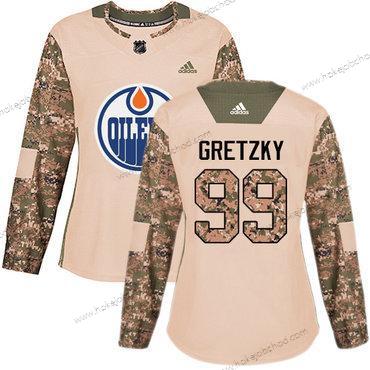 Adidas Žena Edmonton Oilers #99 Wayne Gretzky Camo Autentické 2017 Veterans Day Sešitý NHL Dres