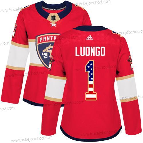 Adidas Žena Florida Panthers #1 Roberto Luongo Červené Domácí Autentické USA Flag Sešitý NHL Dres