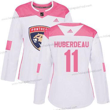 Adidas Žena Florida Panthers #11 Jonathan Huberdeau Bílý Růžový Autentické Sešitý NHL Dres