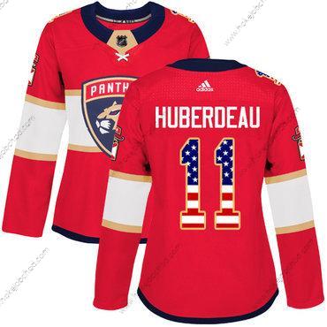 Adidas Žena Florida Panthers #11 Jonathan Huberdeau Červené Domácí Autentické USA Flag Sešitý NHL Dres