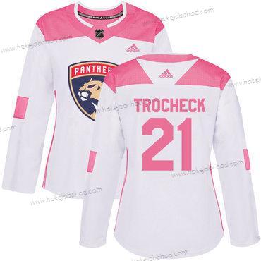 Adidas Žena Florida Panthers #21 Vincent Trocheck Bílý Růžový Autentické Sešitý NHL Dres