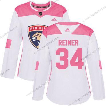 Adidas Žena Florida Panthers #34 James Reimer Bílý Růžový Autentické Sešitý NHL Dres