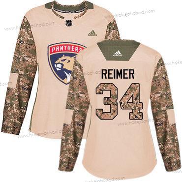 Adidas Žena Florida Panthers #34 James Reimer Camo Autentické 2017 Veterans Day Sešitý NHL Dres