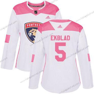 Adidas Žena Florida Panthers #5 Aaron Ekblad Bílý Růžový Autentické Sešitý NHL Dres