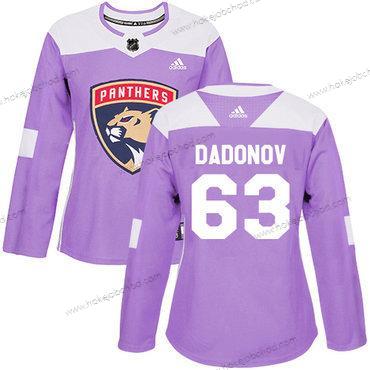 Adidas Žena Florida Panthers #63 Evgenii Dadonov Nachový Autentické Bojuje proti rakovině Sešitý NHL Dres