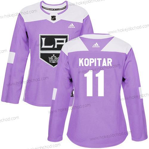 Adidas Žena Los Angeles Kings #11 Anze Kopitar Nachový Autentické Bojuje proti rakovině Sešitý NHL Dres