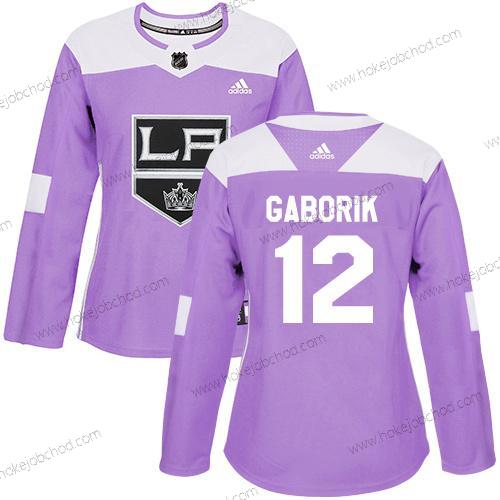 Adidas Žena Los Angeles Kings #12 Marian Gaborik Nachový Autentické Bojuje proti rakovině Sešitý NHL Dres