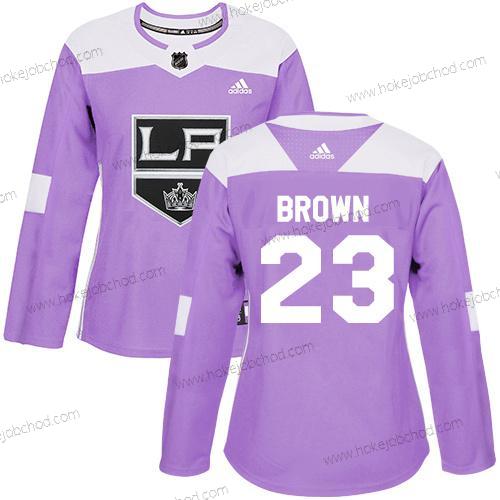 Adidas Žena Los Angeles Kings #23 Dustin Brown Nachový Autentické Bojuje proti rakovině Sešitý NHL Dres