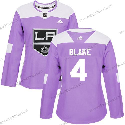 Adidas Žena Los Angeles Kings #4 Rob Blake Nachový Autentické Bojuje proti rakovině Sešitý NHL Dres