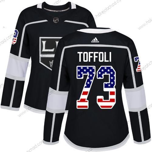 Adidas Žena Los Angeles Kings #73 Tyler Toffoli Černá Domácí Autentické USA Flag Sešitý NHL Dres